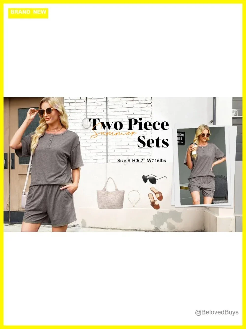 2 Piece Lounge Set Short Sleeve Button Down Top and Shorts with Pockets